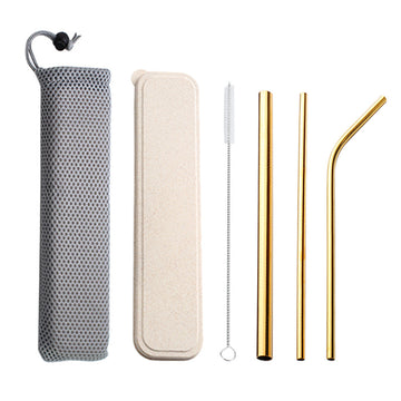 Reusable Stainless-Steel Straw Set